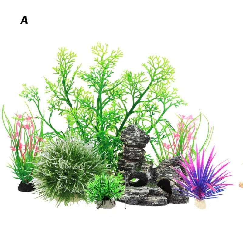 Planted Aquarium With Rocks - 10 szt. Popularne, nowe plastikowe dekoracje