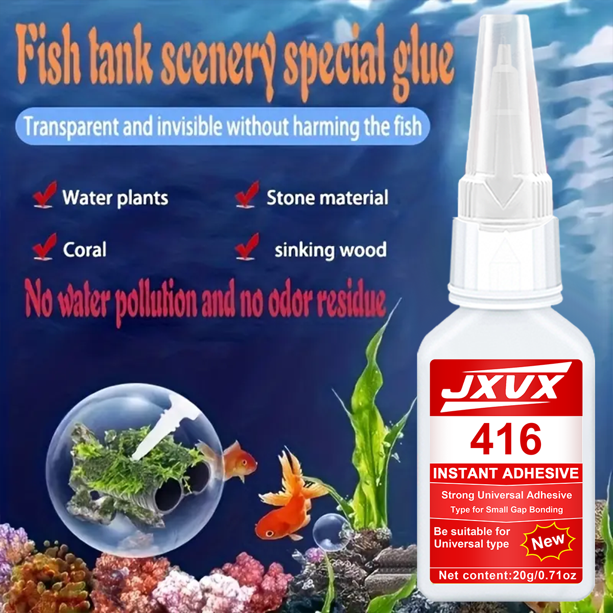 Planted Aquarium With Rocks - 416/480 Klej do akwarystyki – do